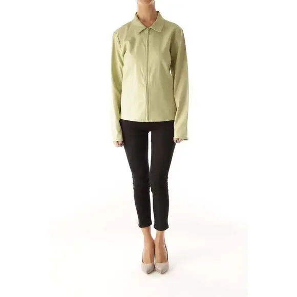 Eileen Fisher Blazer Petite Medium Women's Chic Green Elegant Jacket Beautiful - Picture 2 of 6